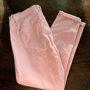 Curve Appeal Minimalist Jegging Women's 12 Pink Stretch Denim Skinny Jeans Pants